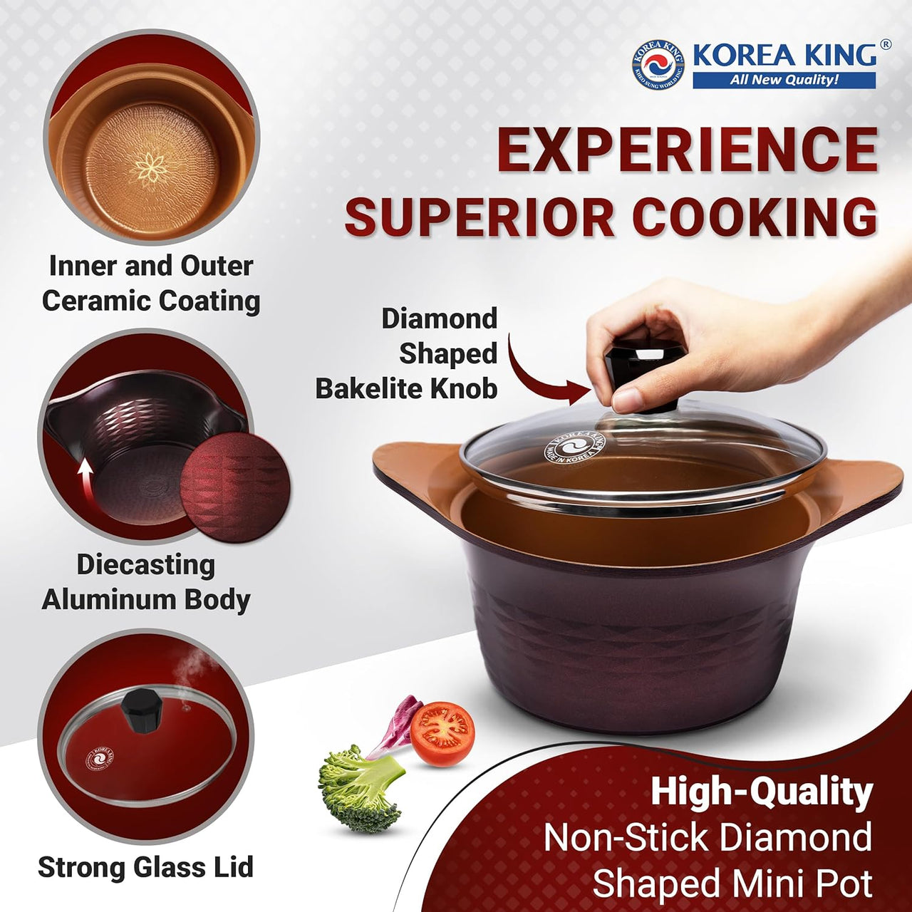 Diamond Xs ™ Mini Pot 1.5 Quarts, Extreme Non Stick