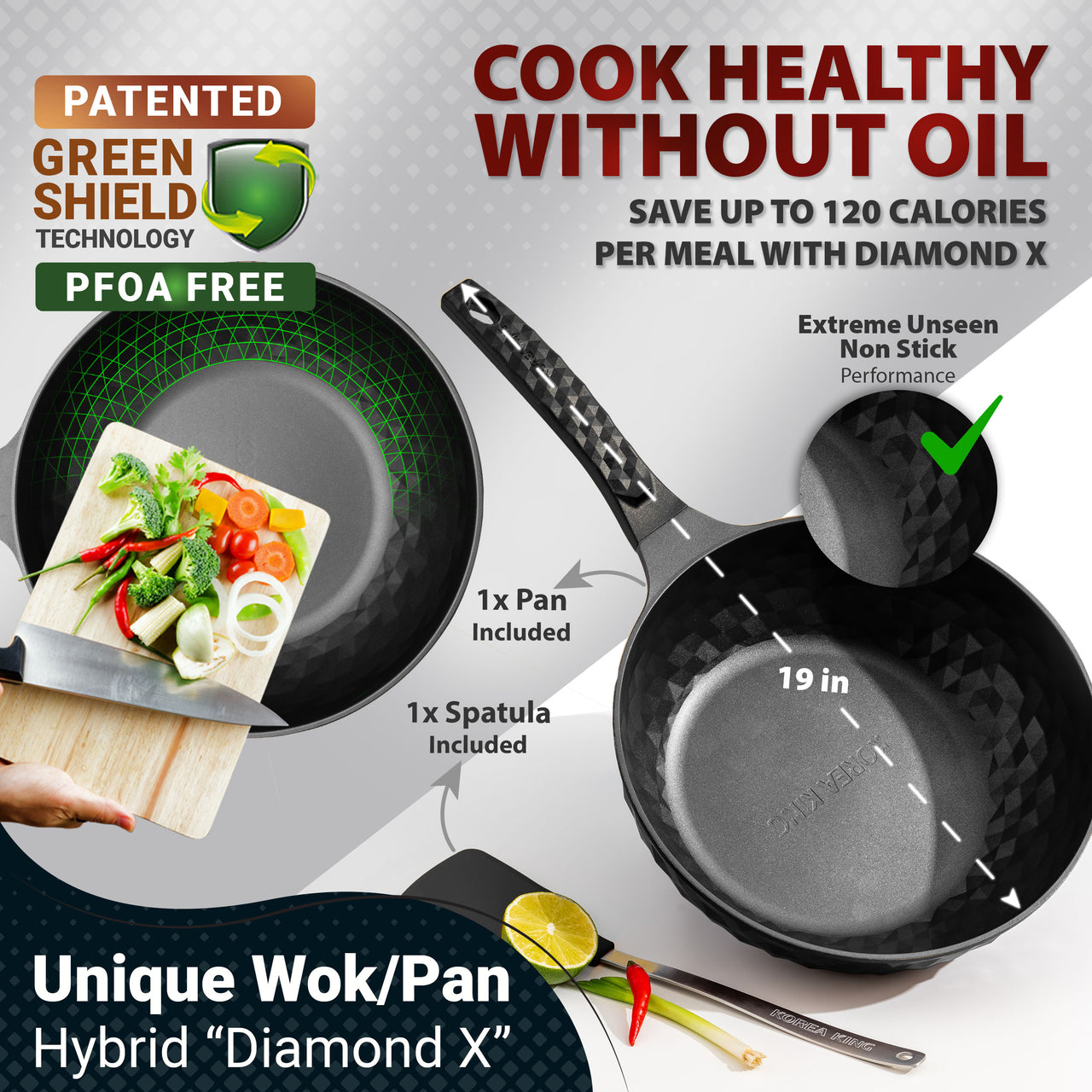 Diamond X ™ 11" Frying Wok Pan Hybrid